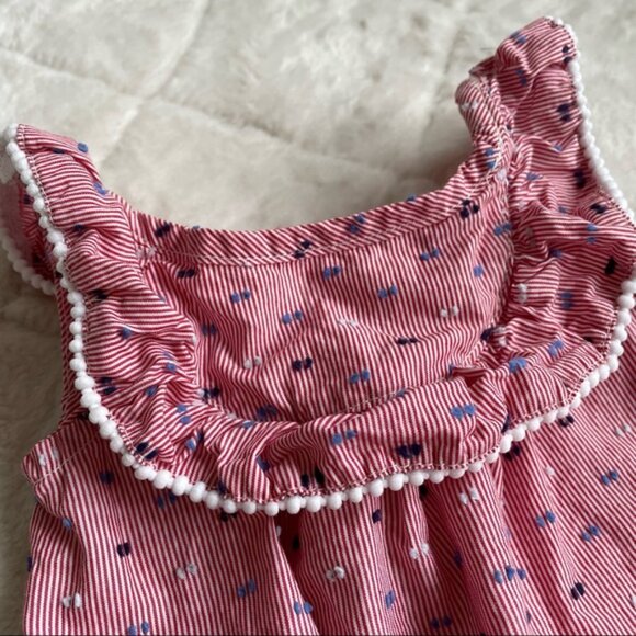 Cat & Jack Baby | Red, White & Blue Clip Spot Bubble Romper | Size 0-3 Months - Picture 2 of 6